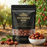 Dry Russion Olive natural sun dried wild olive fruit in bowl
