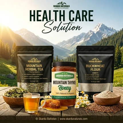 Health Care Solution with Mountain Herbal Tea, Mountain Thyme Honey and Buckwheat Flour by Skardu Naturals