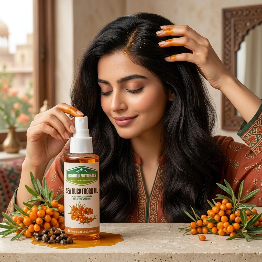 scalp massage with herbal oil